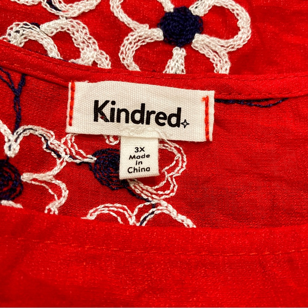 Kindred Floral Embroidered Plus Size Blouse - Size 3X - Picture 9 of 11
